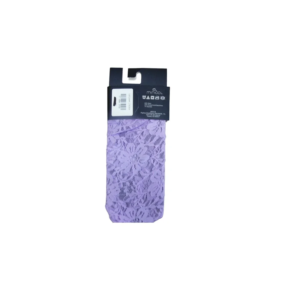 Minicci Foot Liner Women M/L Purple Floral Lace No Show Socks